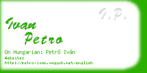ivan petro business card