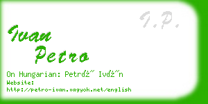 ivan petro business card